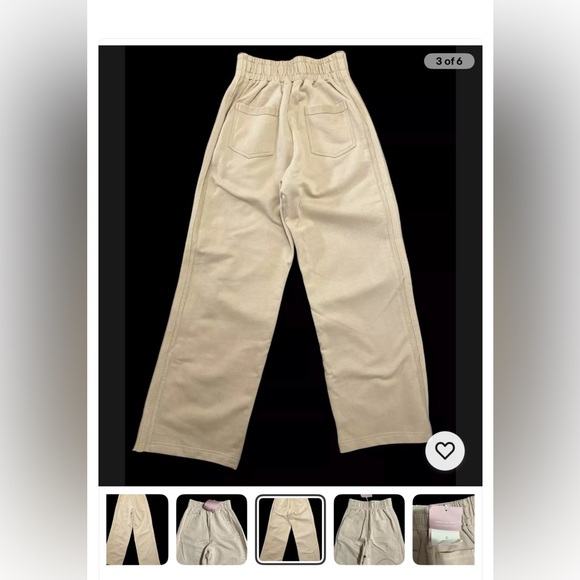 NAP Brand Size S Chic Beige Wide-Leg Pants Lounge Pants
